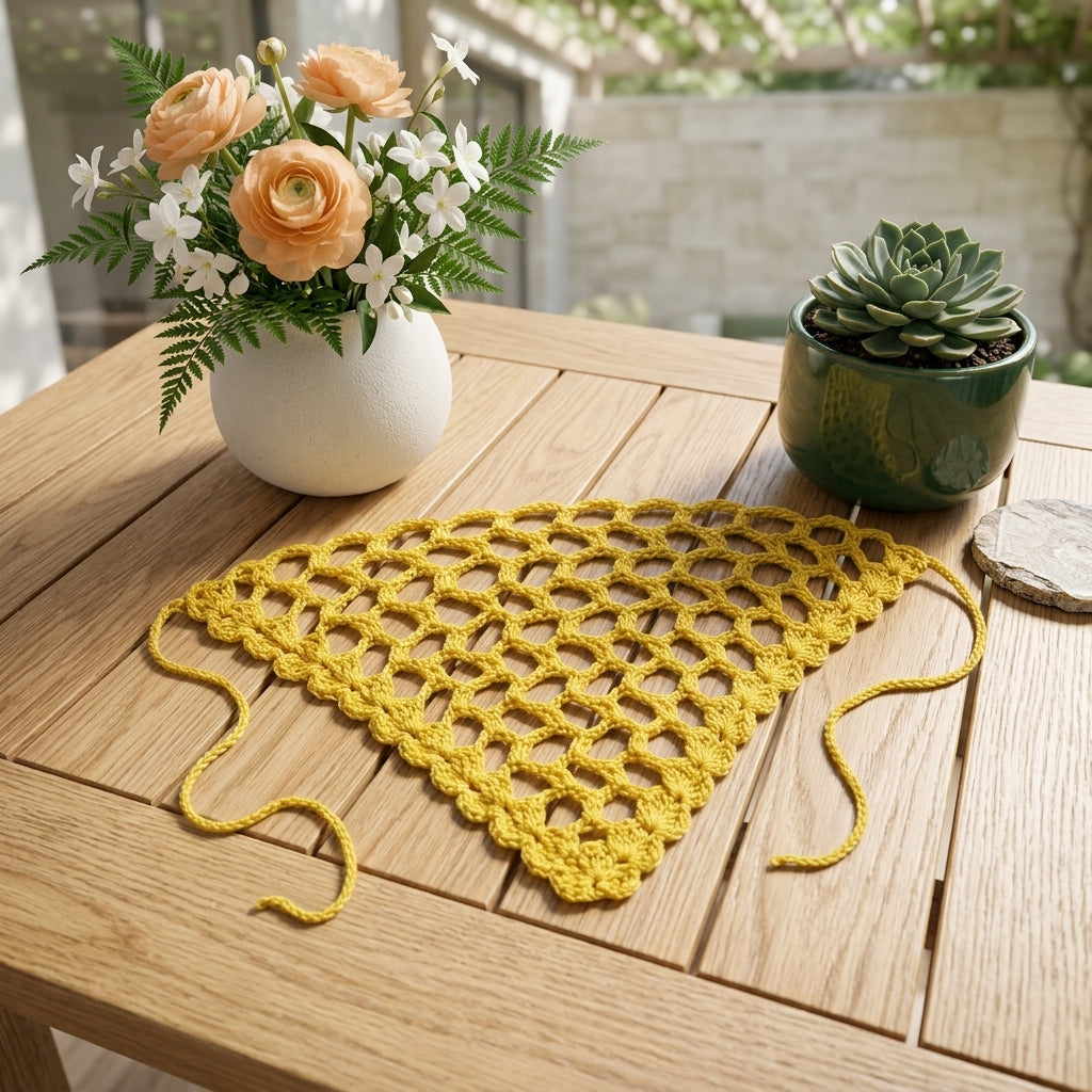 Scalloped Boho Hair Kerchief | Crochet Pattern PDF