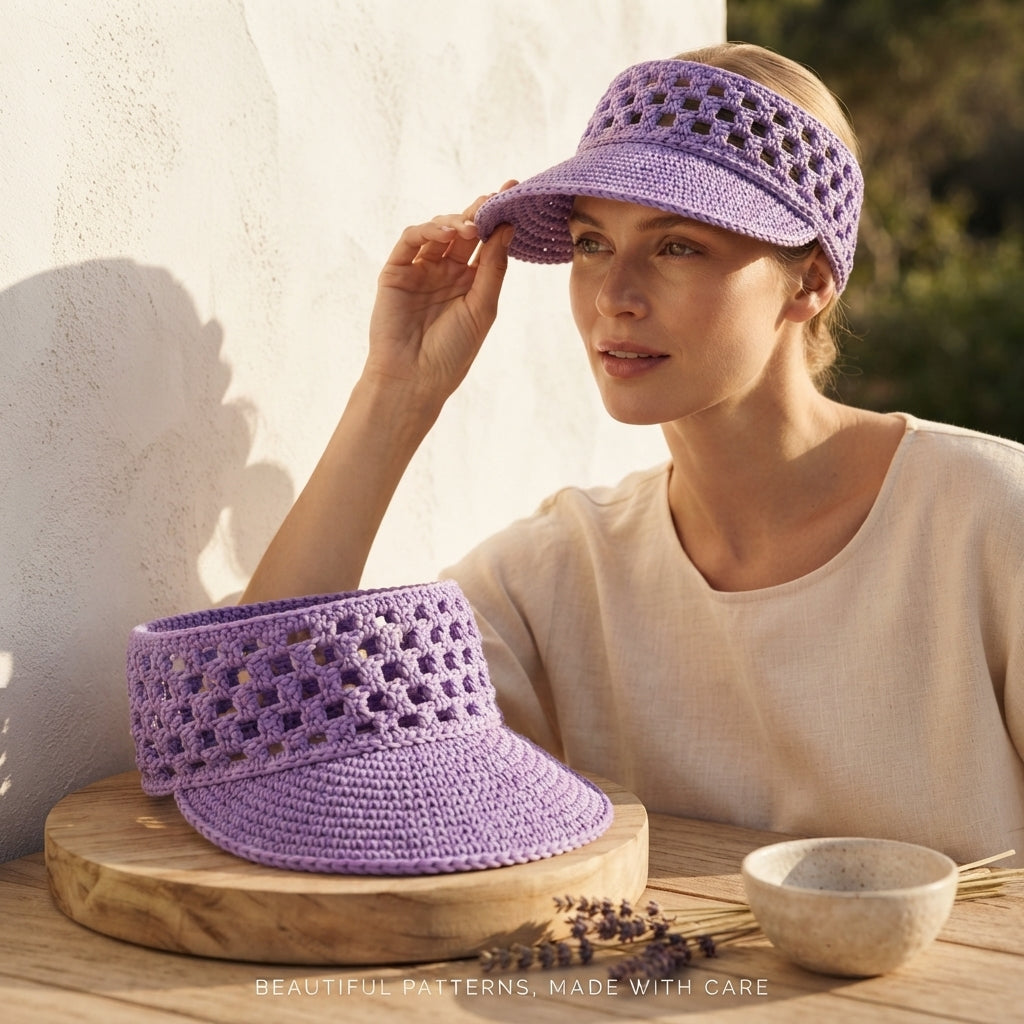 Modern Sun Visor | Crochet Hat Pattern PDF — Design 2