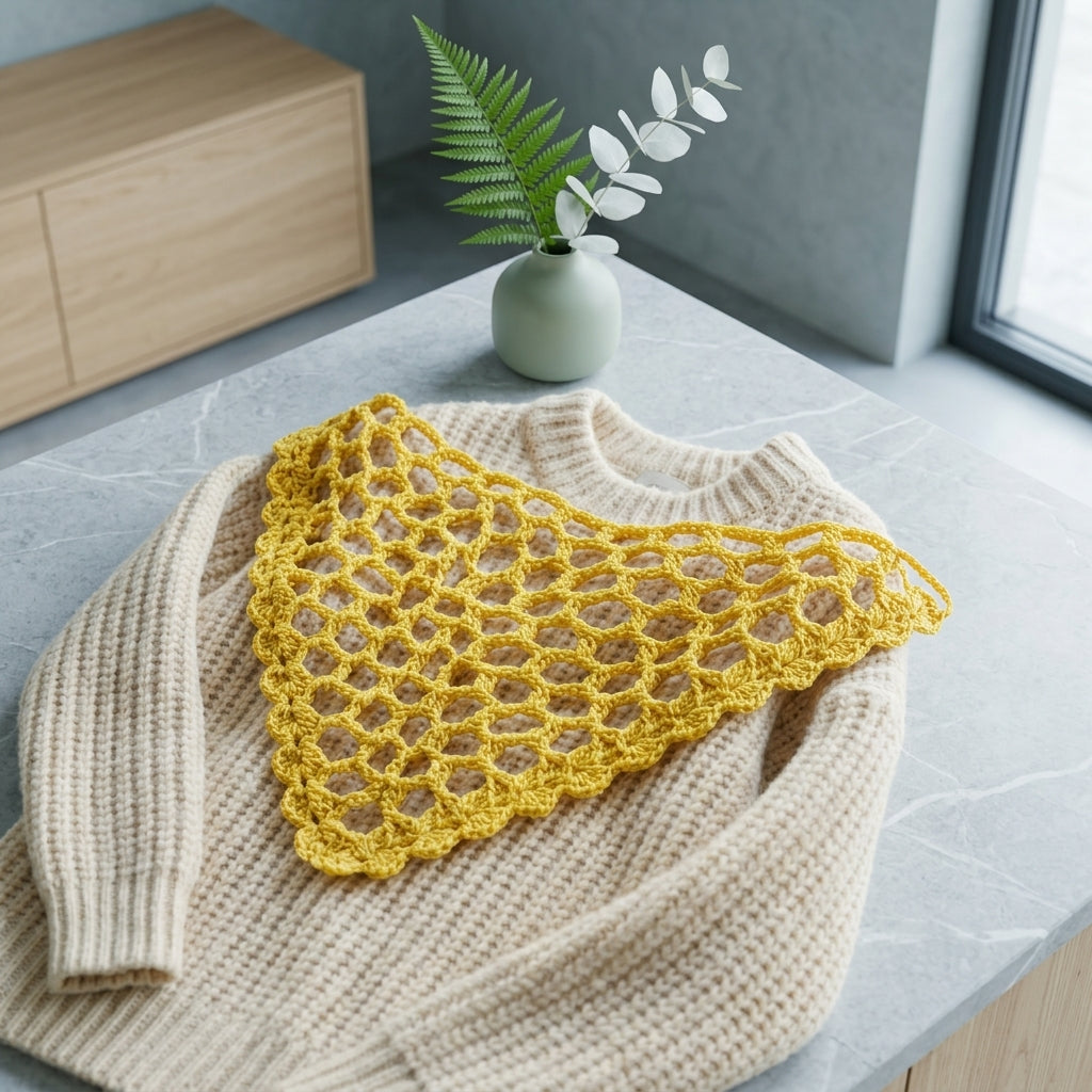 Scalloped Boho Hair Kerchief | Crochet Pattern PDF