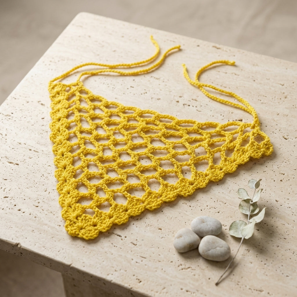 Scalloped Boho Hair Kerchief | Crochet Pattern PDF