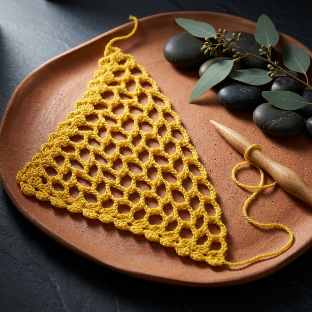 Scalloped Boho Hair Kerchief | Crochet Pattern PDF