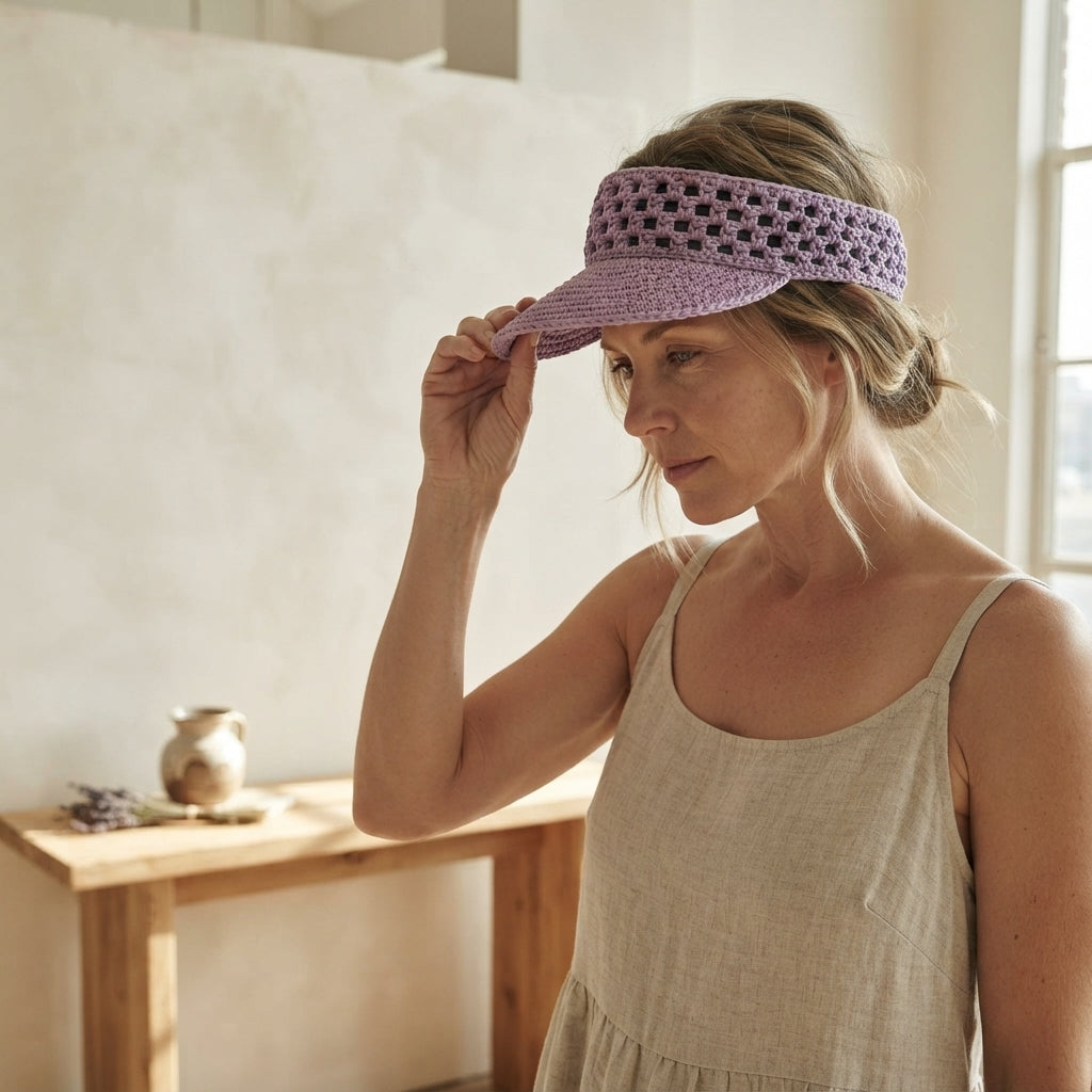 Modern Sun Visor | Crochet Hat Pattern PDF — Design 2