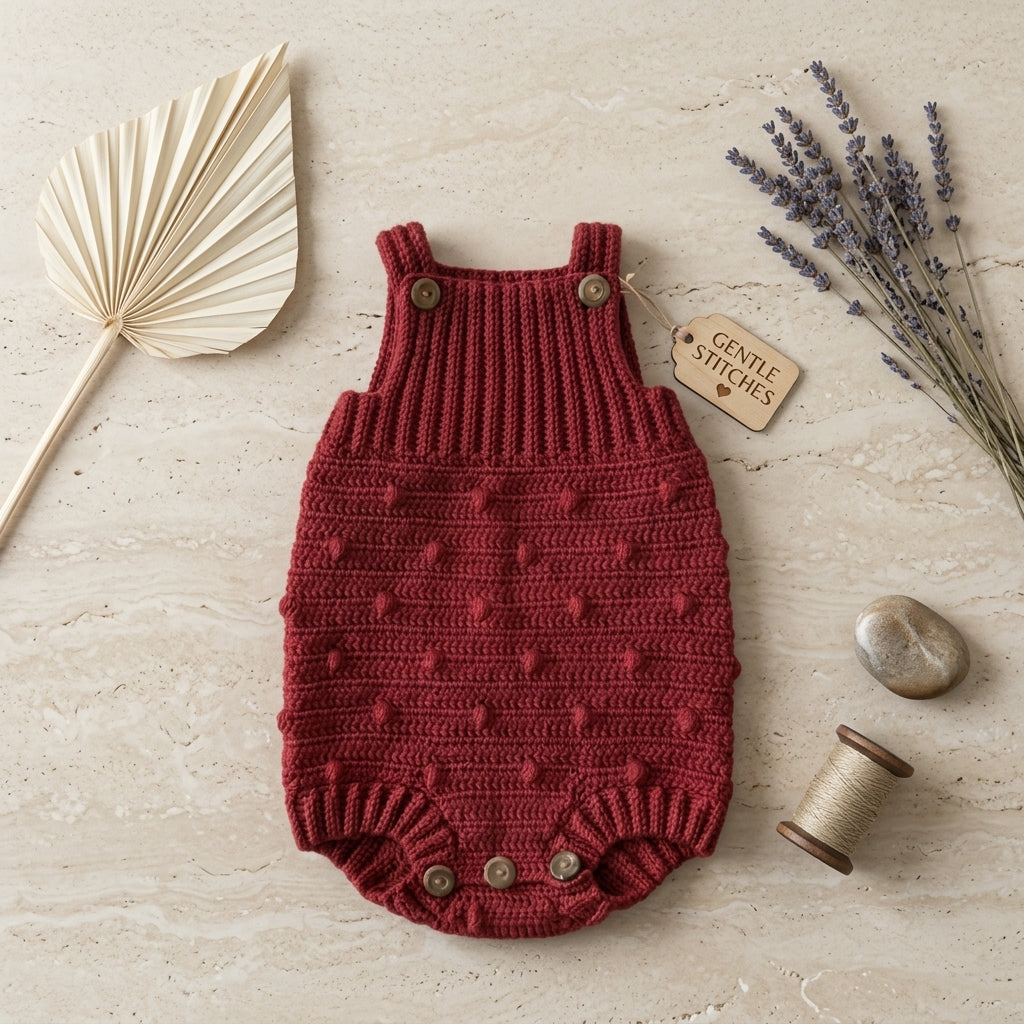 Romper Knit-Look Overalls Baby Crochet Pattern | Crochet Pattern PDF