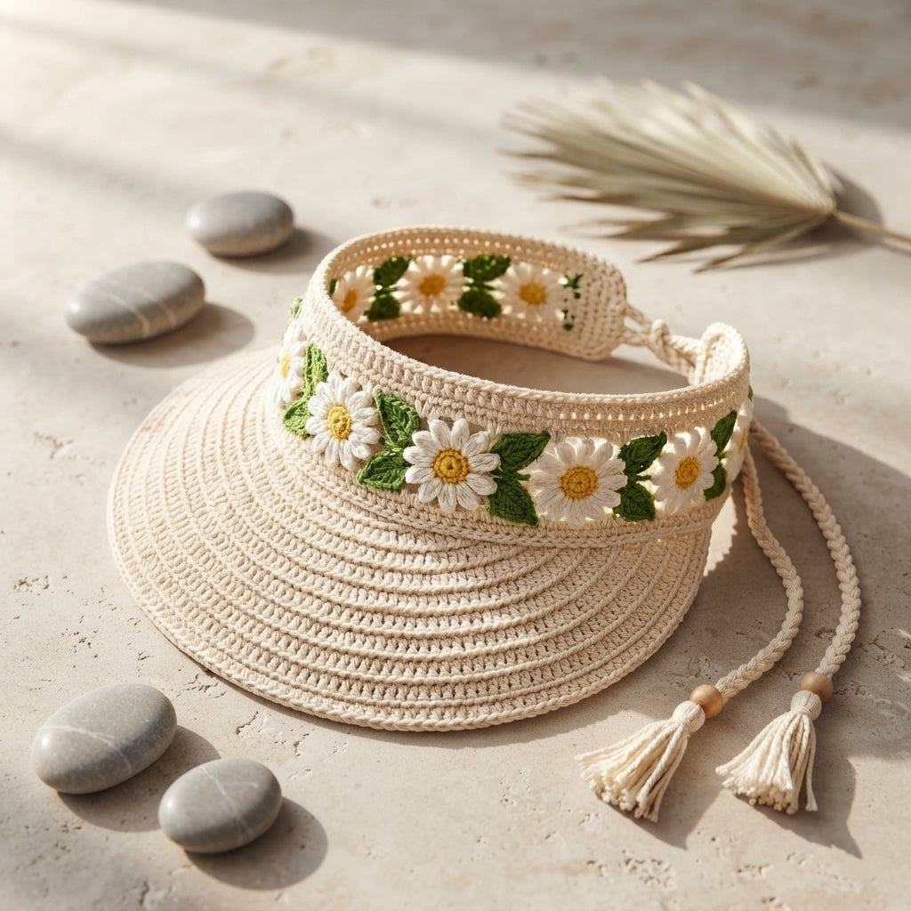 Graceful Sun Visor | Handmade Hat PDF — Design 3