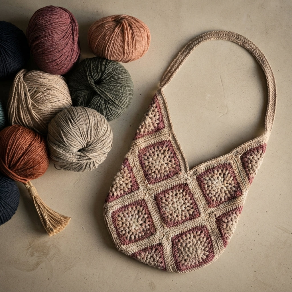 Market Bag Granny Square Bag | Crochet Pattern PDF