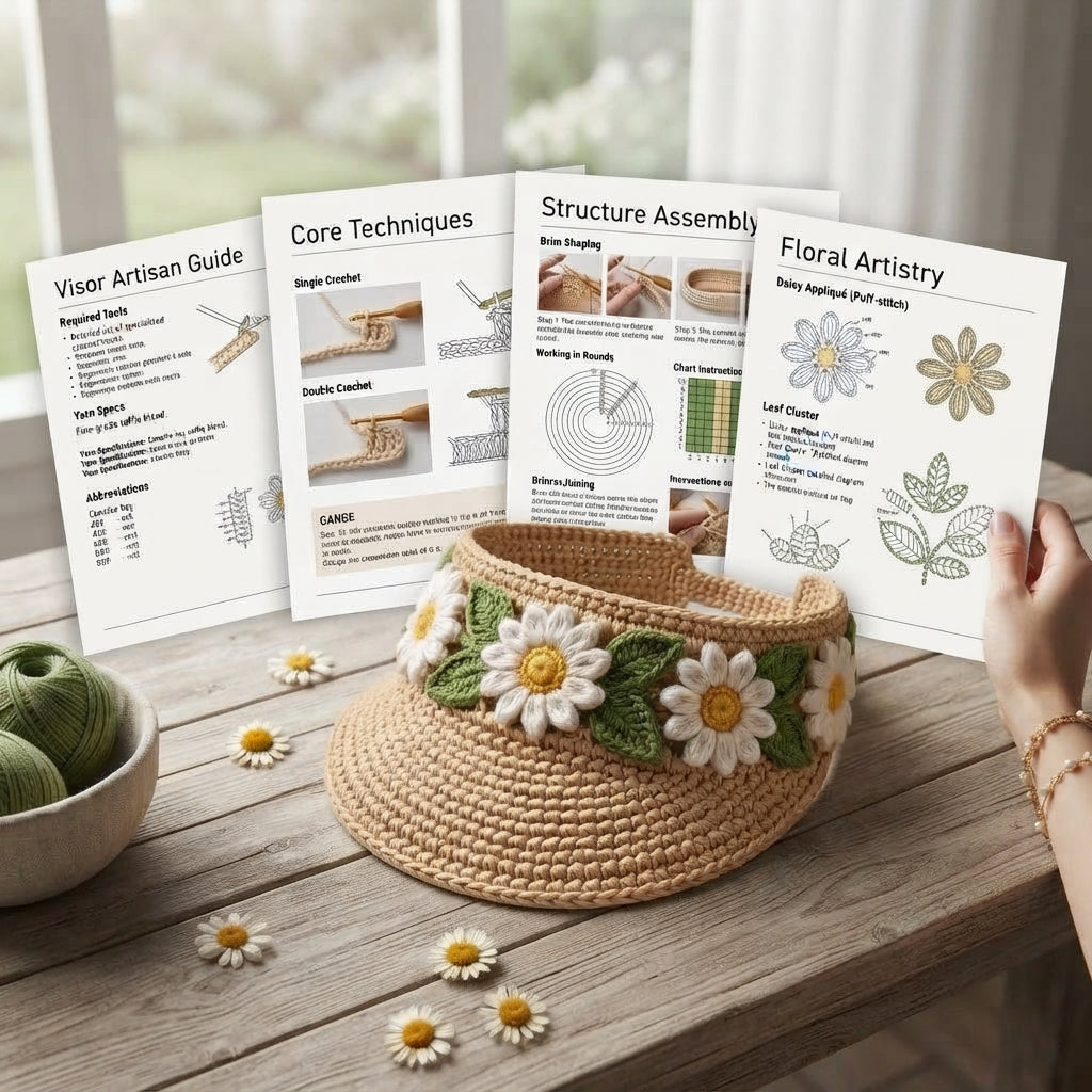 Graceful Sun Visor | Handmade Hat PDF — Design 3