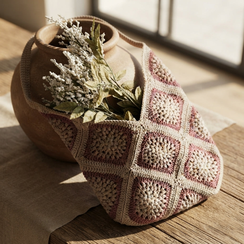 Market Bag Granny Square Bag | Crochet Pattern PDF