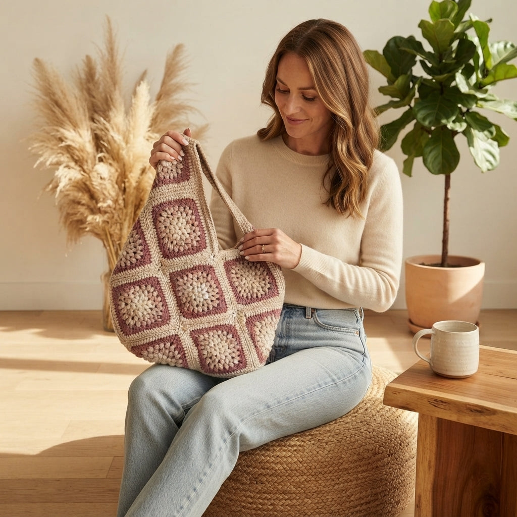 Market Bag Granny Square Bag | Crochet Pattern PDF