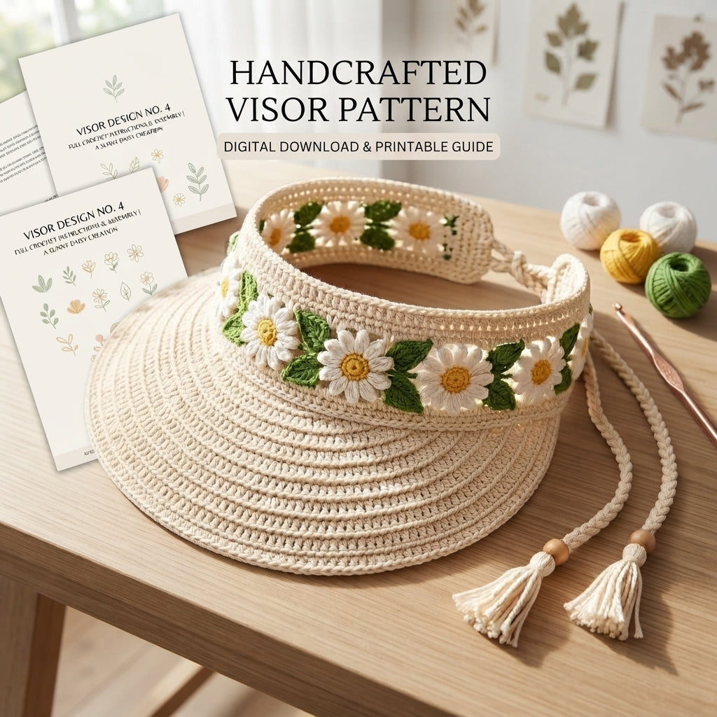 Graceful Sun Visor | Handmade Hat PDF — Design 3