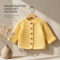 Cardigan Sweater Newborn Baby Cardigan | Crochet Pattern PDF
