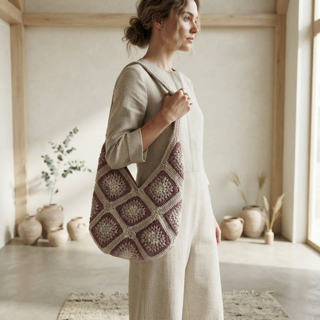 Market Bag Granny Square Bag | Crochet Pattern PDF