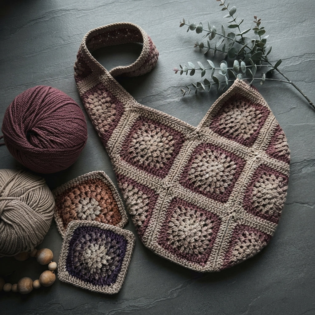 Market Bag Granny Square Bag | Crochet Pattern PDF