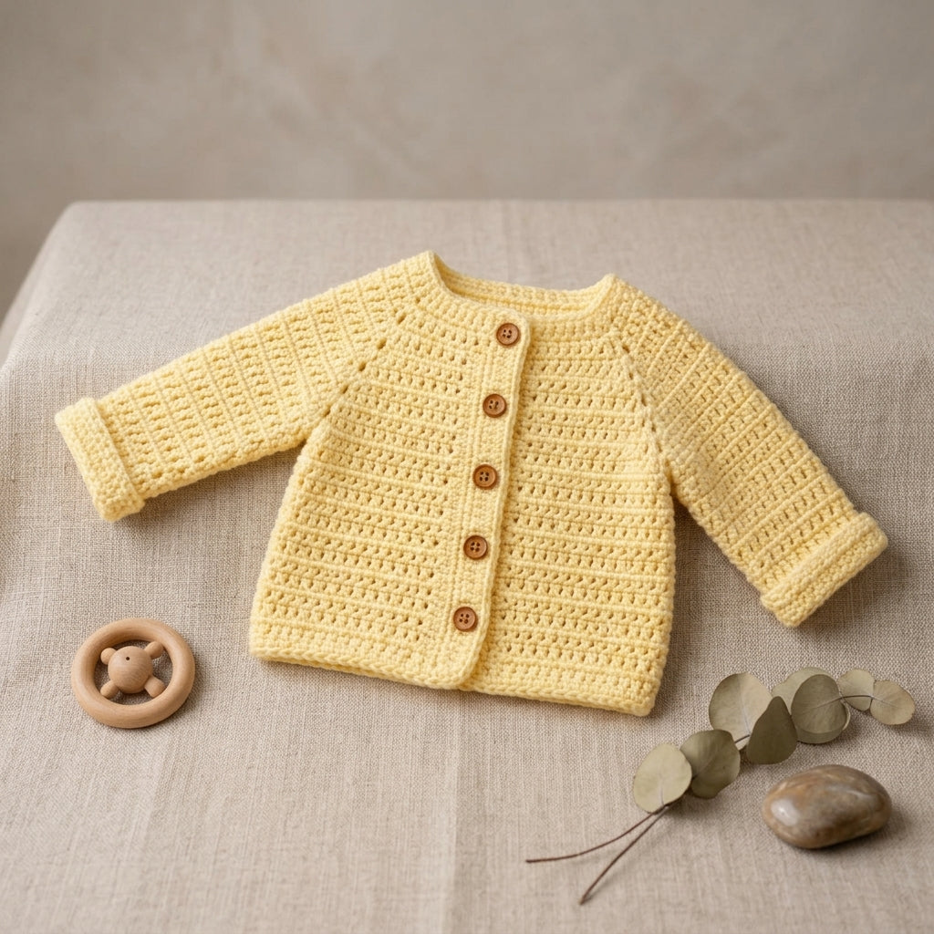 Cardigan Sweater Newborn Baby Cardigan | Crochet Pattern PDF