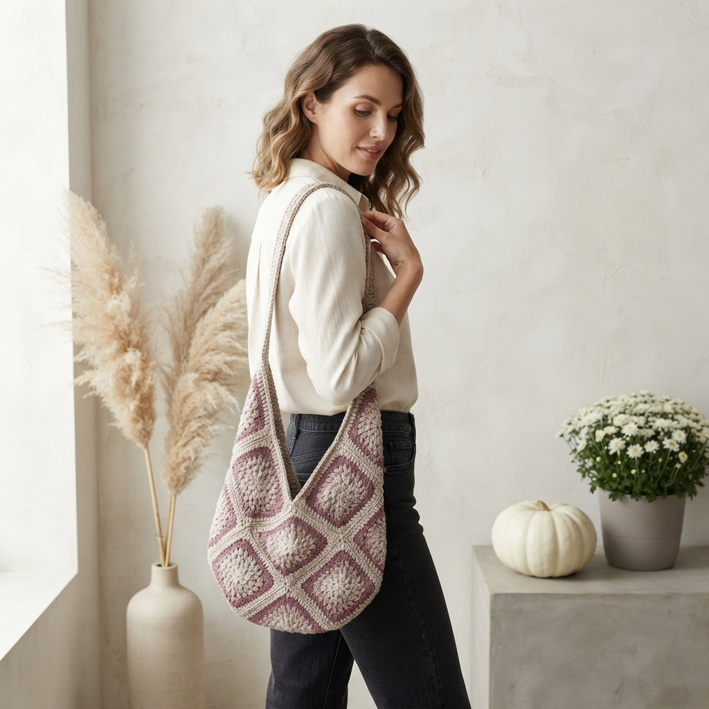 Market Bag Granny Square Bag | Crochet Pattern PDF