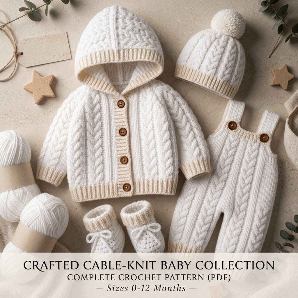 Cardigan Hooded Sweater Baby Hoodie | Crochet Pattern PDF