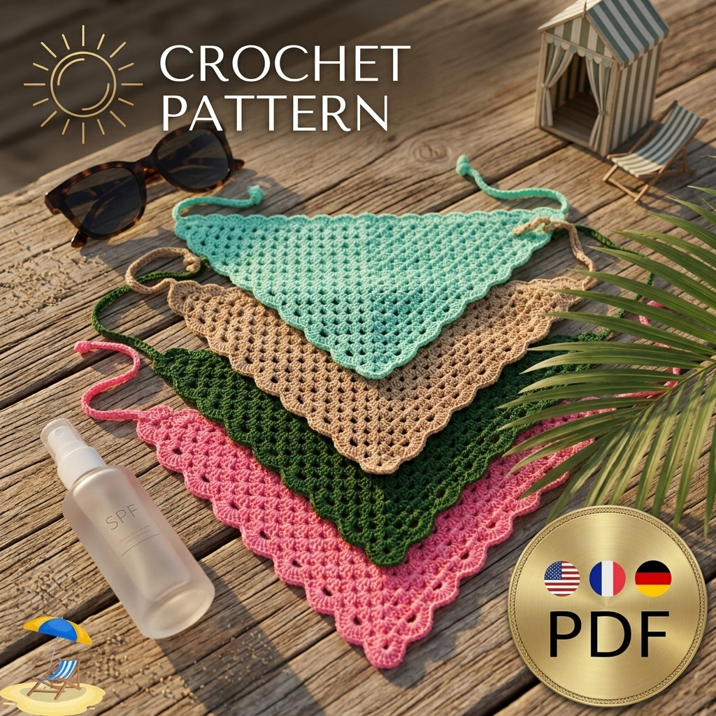 Multi-Language Hair Scarf | Beginner Crochet Pattern PDF