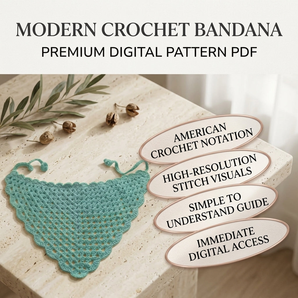Multi-Language Hair Scarf | Beginner Crochet Pattern PDF