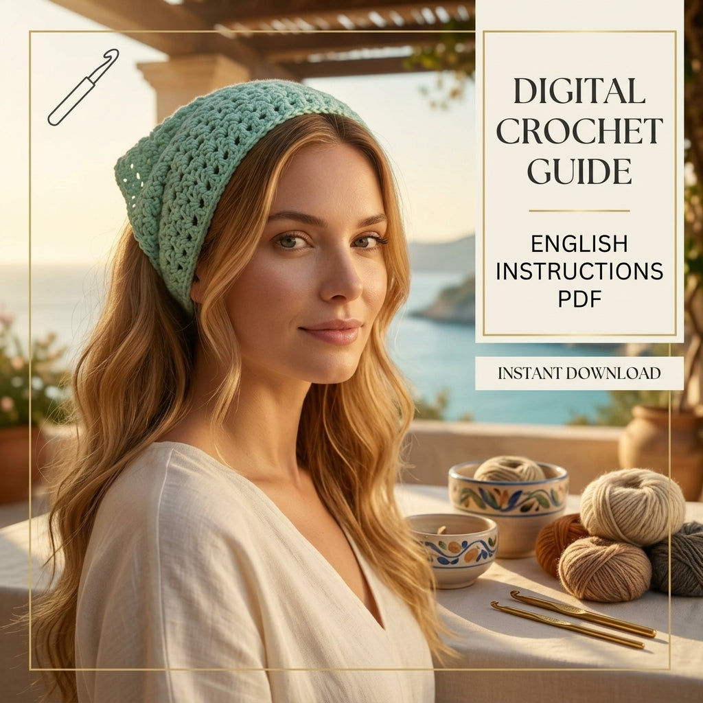 Multi-Language Hair Scarf | Beginner Crochet Pattern PDF