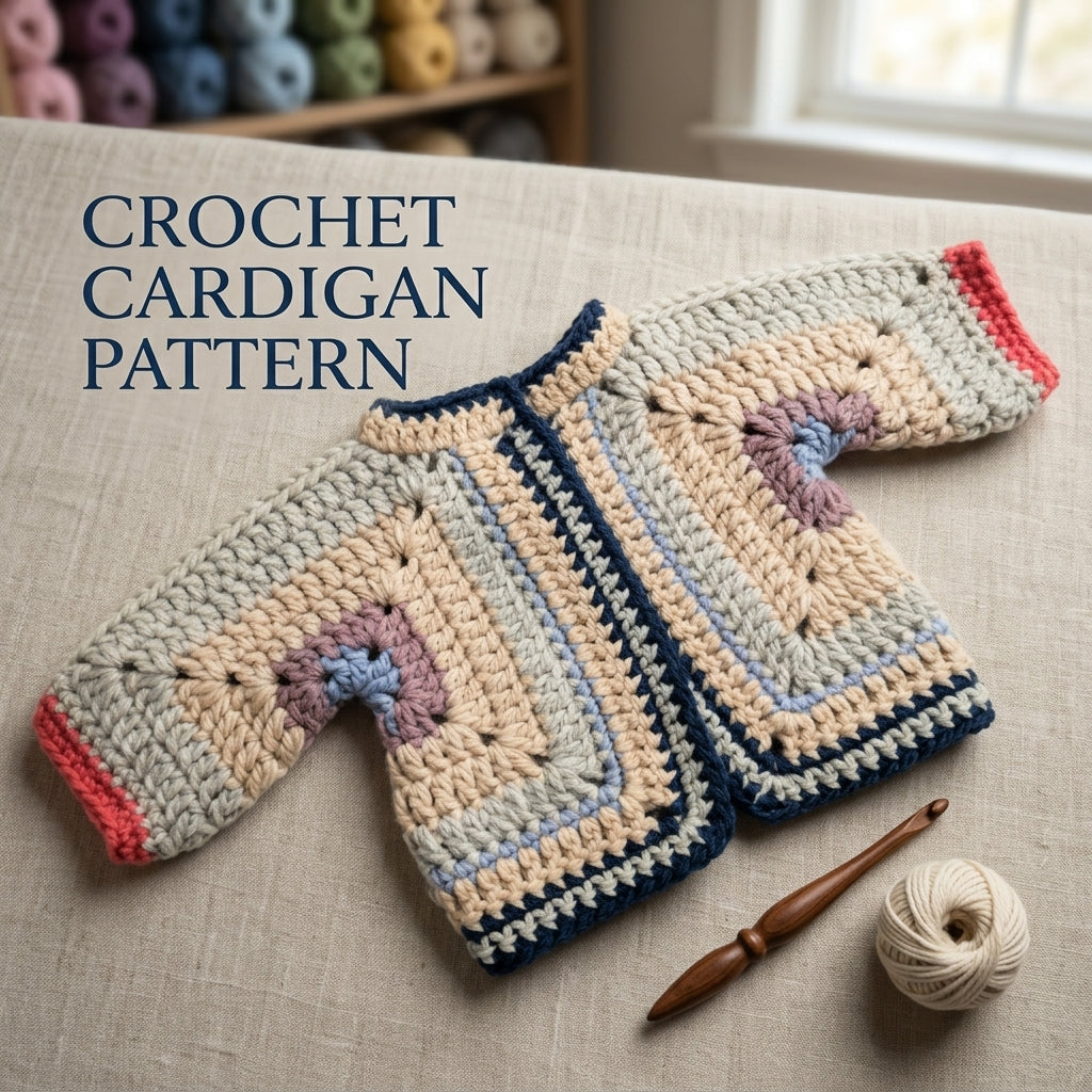 Granny Square Baby Pullover Granny Square v3 | Crochet Pattern PDF