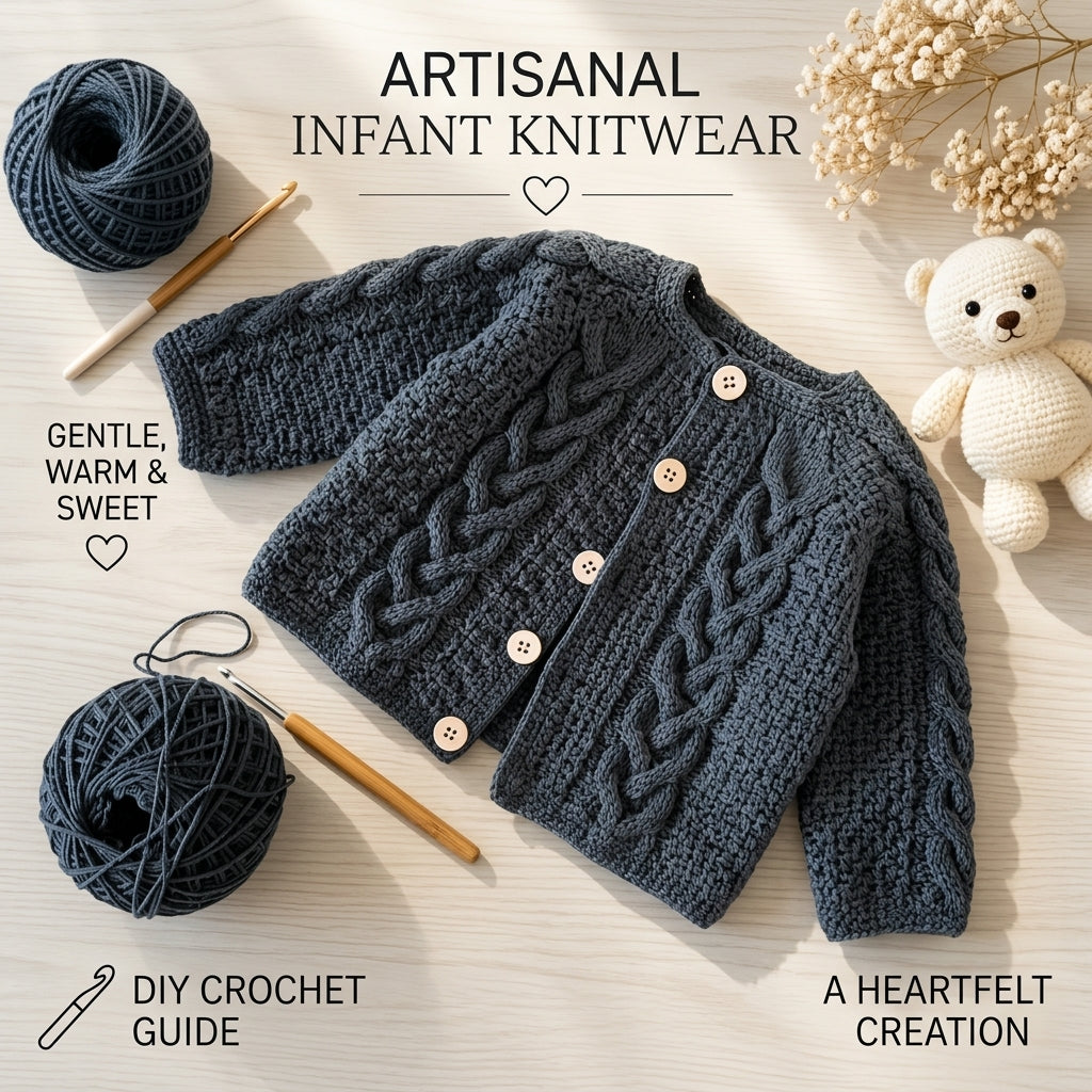 Cable Baby Cardigan Cable v3 | Crochet Pattern PDF