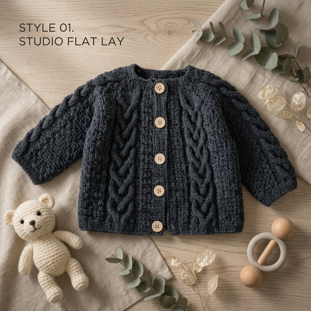 Cable Baby Cardigan Cable v3 | Crochet Pattern PDF