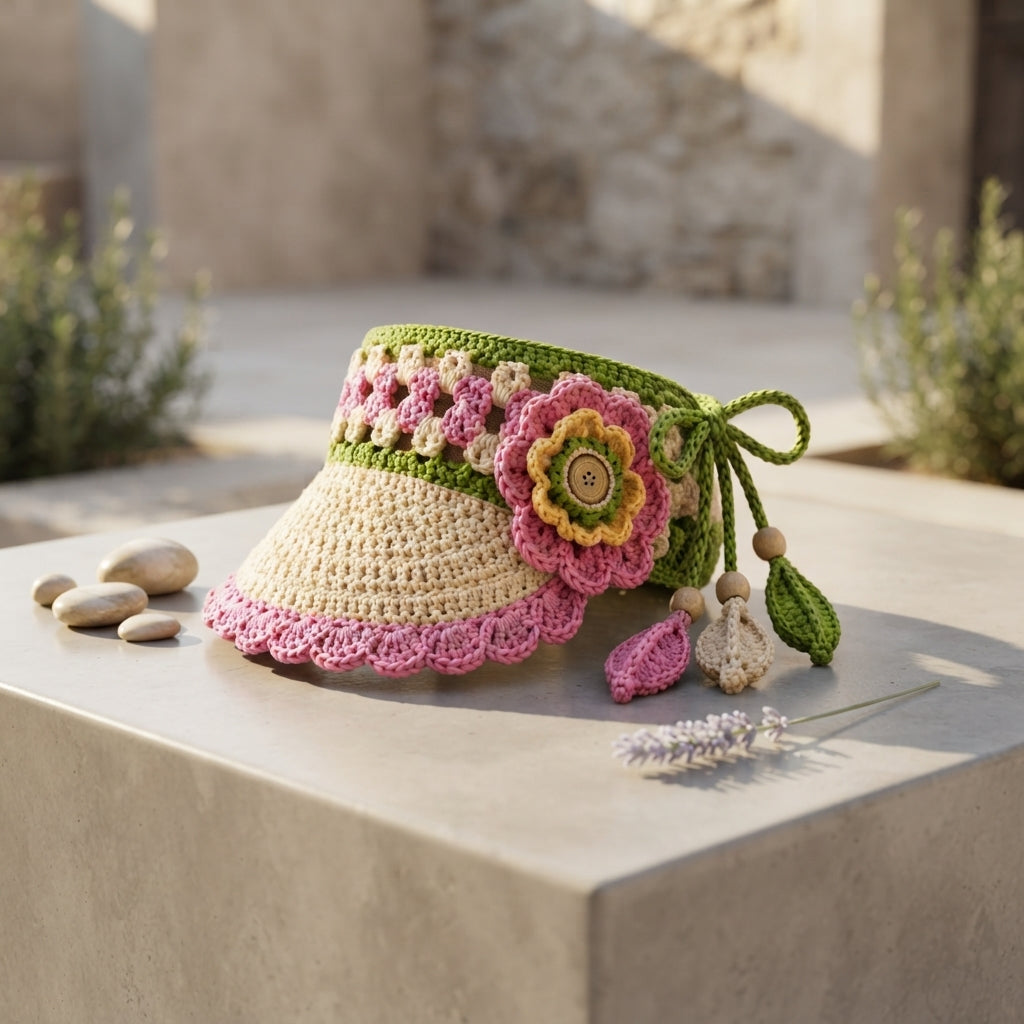 Charming Sun Visor Design | Crochet PDF Pattern — Design 4