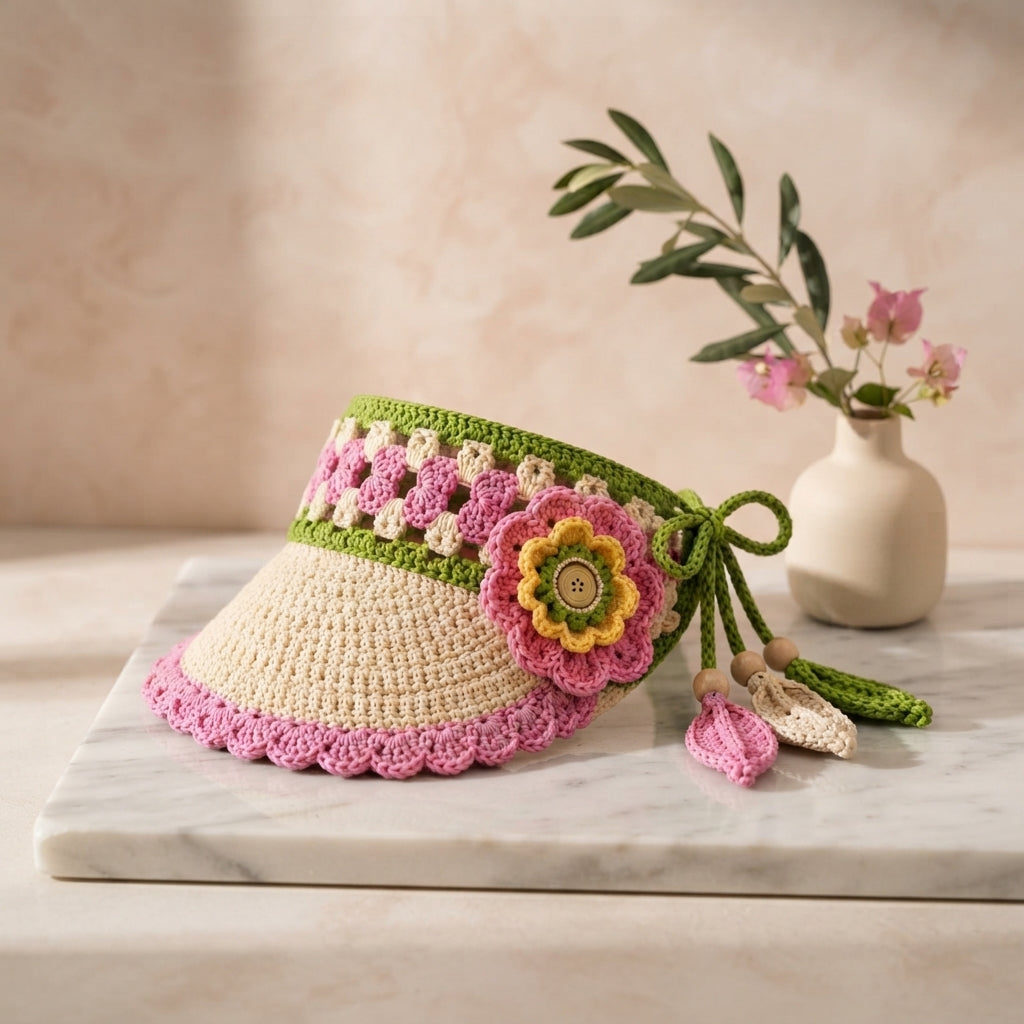 Charming Sun Visor Design | Crochet PDF Pattern — Design 4