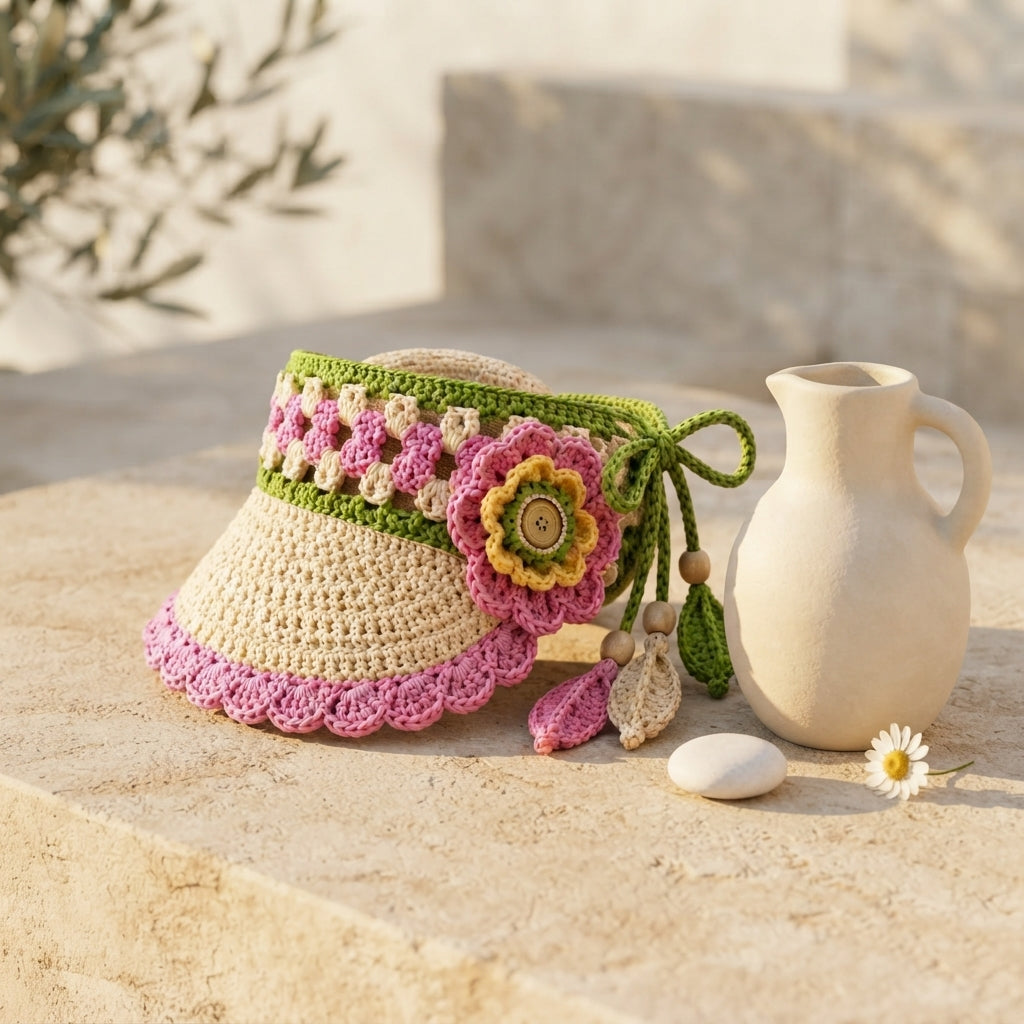 Charming Sun Visor Design | Crochet PDF Pattern — Design 4