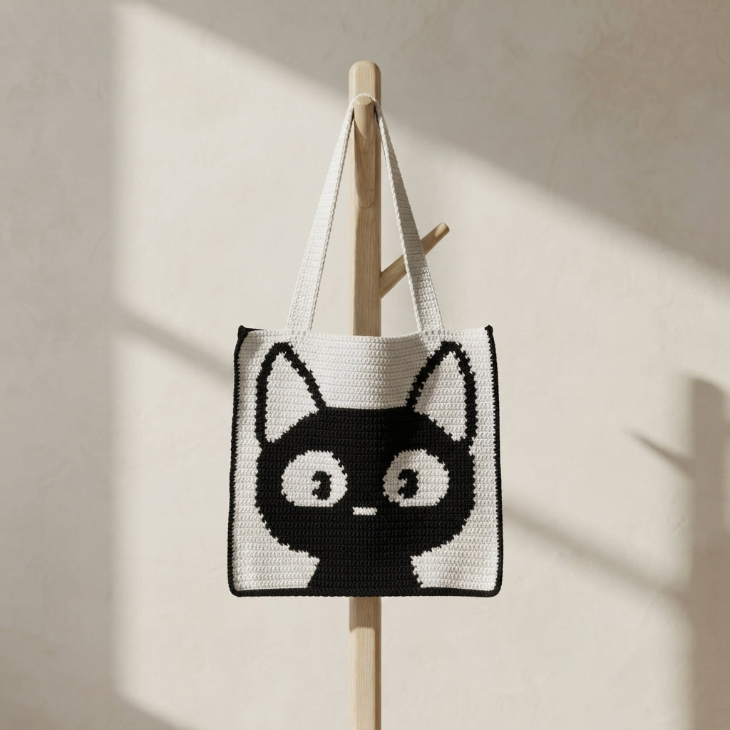 Black Cat Tote | Crochet Pattern PDF