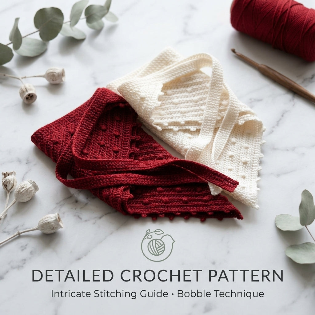 Picot Edge Headscarf | Crochet Pattern PDF