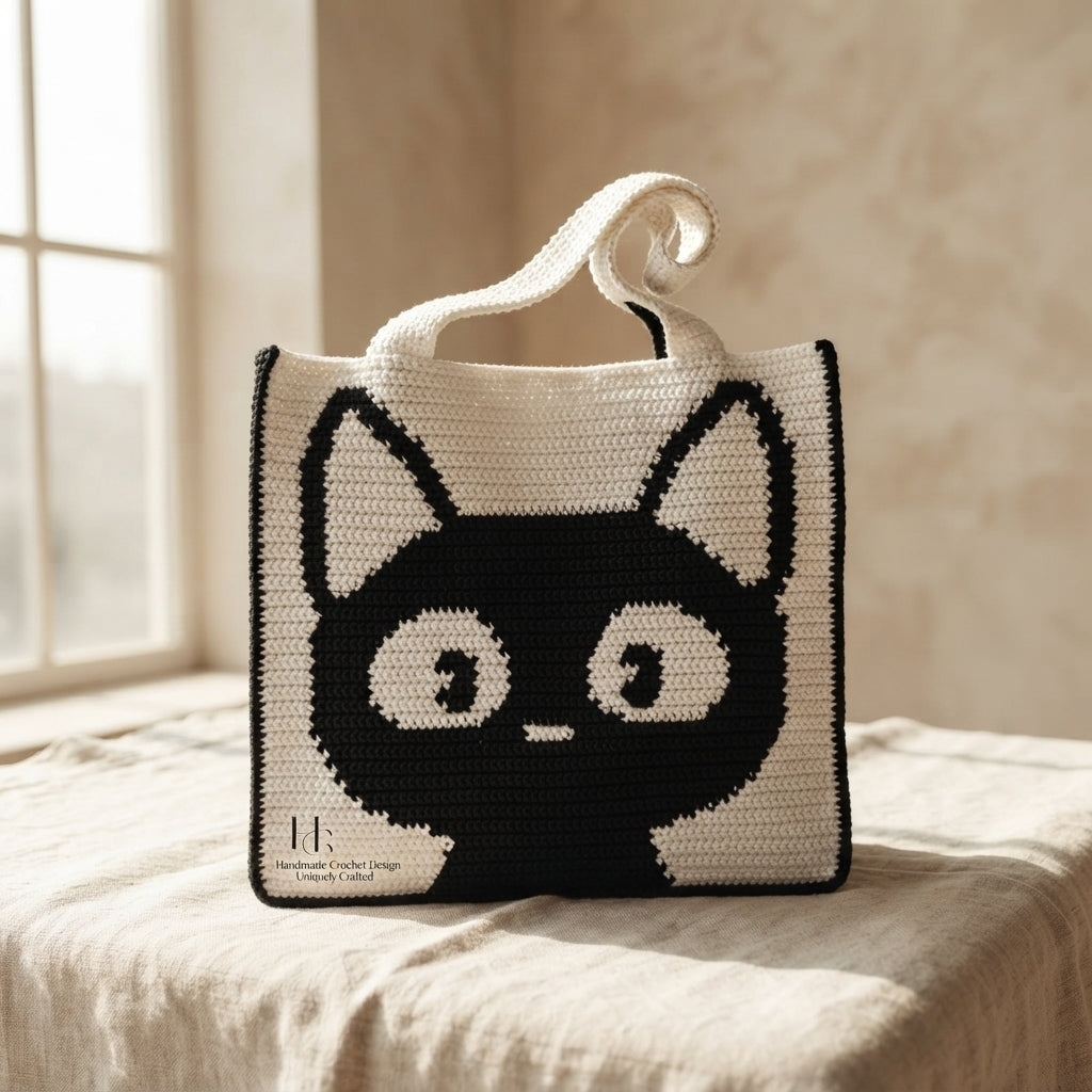 Black Cat Tote | Crochet Pattern PDF
