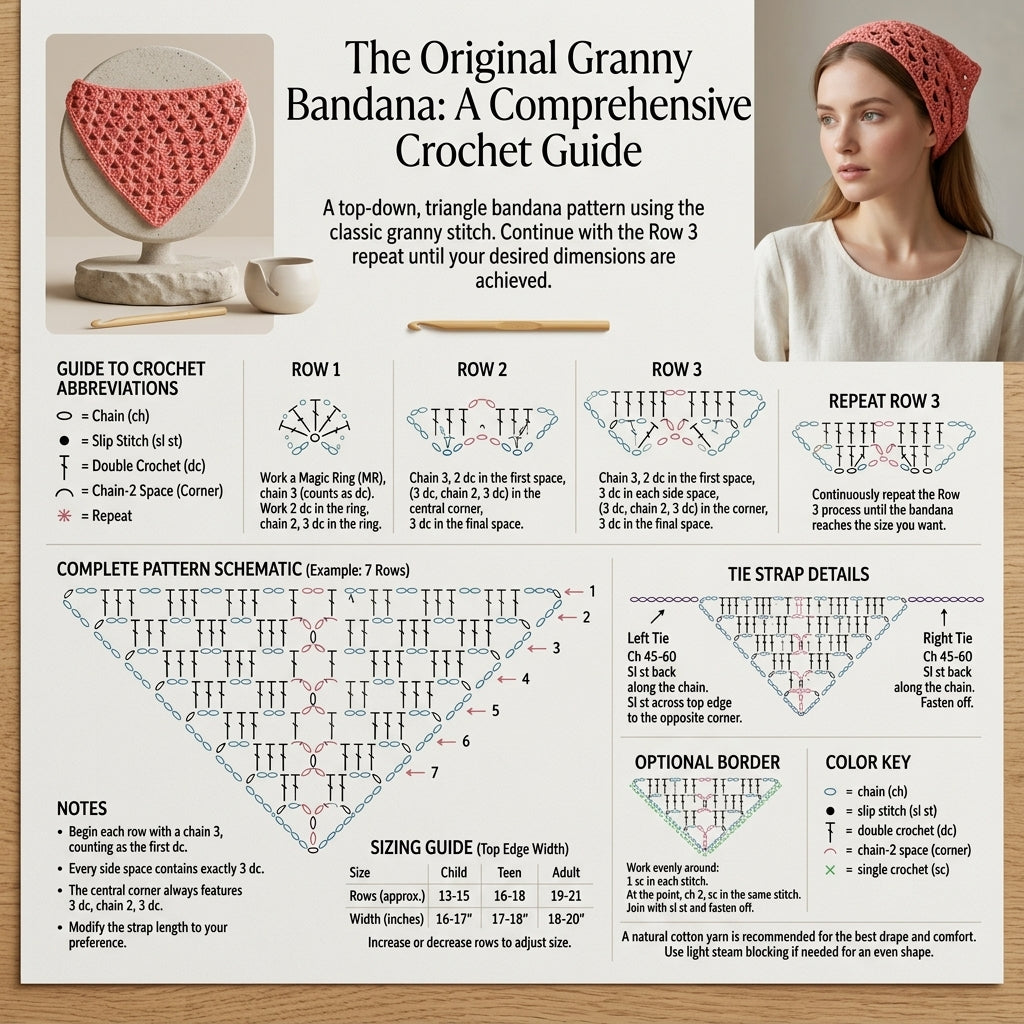 Boho Granny Triangle Wrap | Crochet Pattern PDF