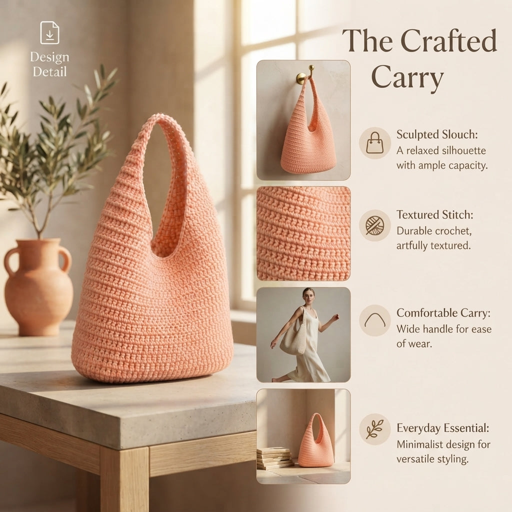 Hobo Bag Tote | Crochet Pattern PDF