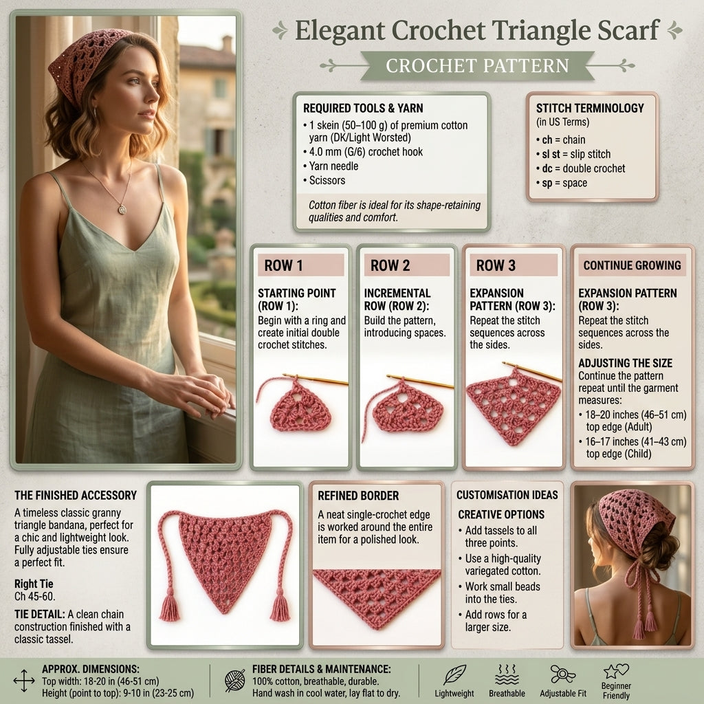 Boho Granny Triangle Wrap | Crochet Pattern PDF