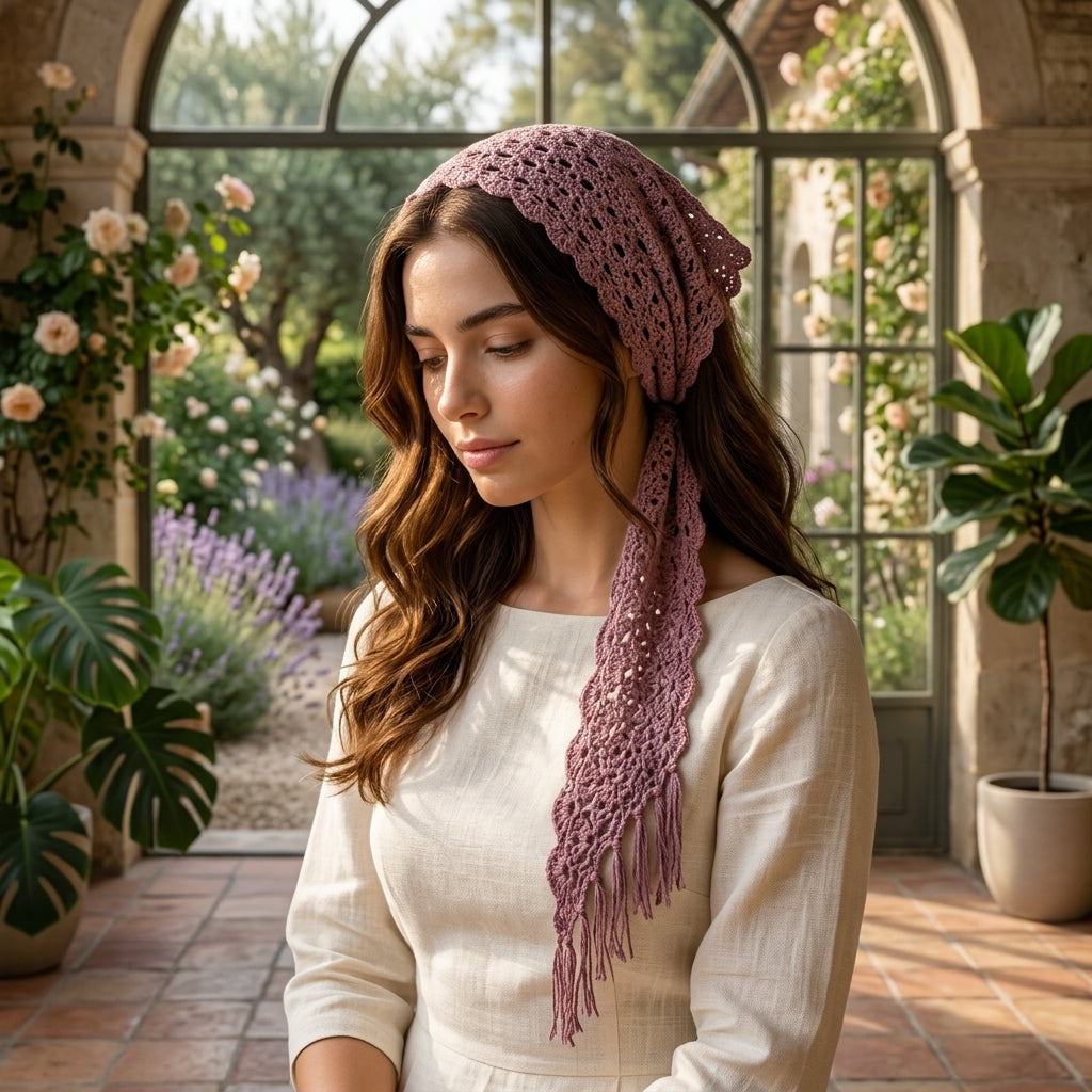 Lacy Kerchief Headband | Easy Crochet Pattern PDF