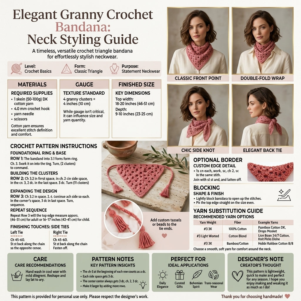 Boho Granny Triangle Wrap | Crochet Pattern PDF