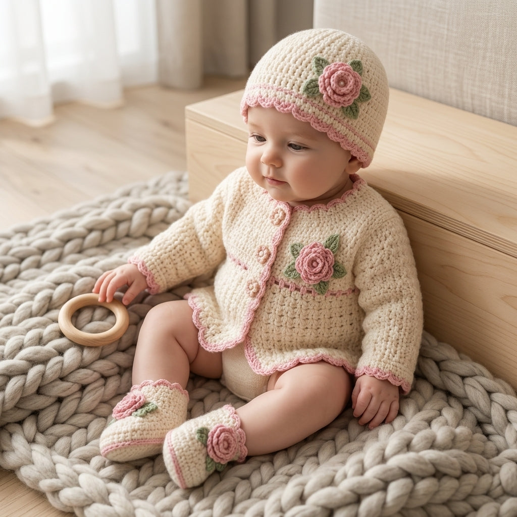 Vintage Sweater Hat Baby Sweater | Crochet Pattern PDF