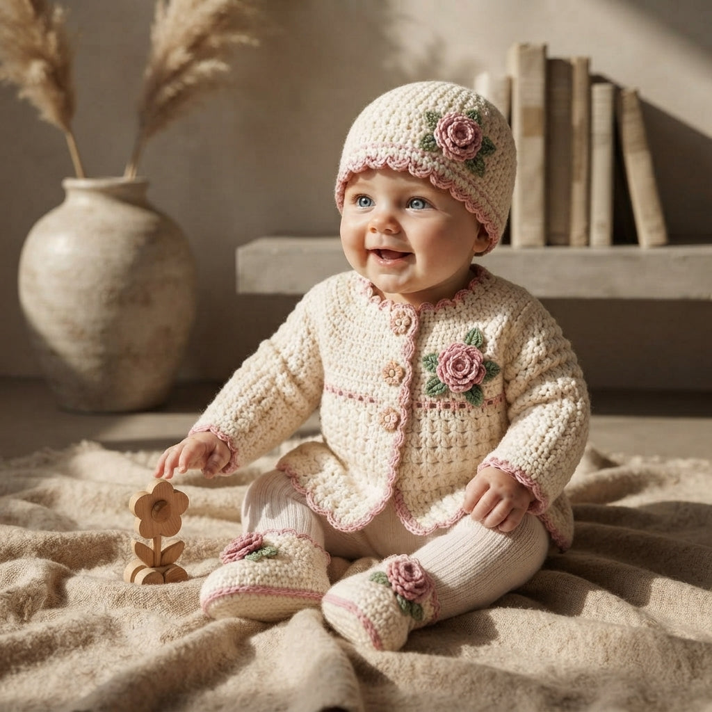 Vintage Sweater Hat Baby Sweater | Crochet Pattern PDF