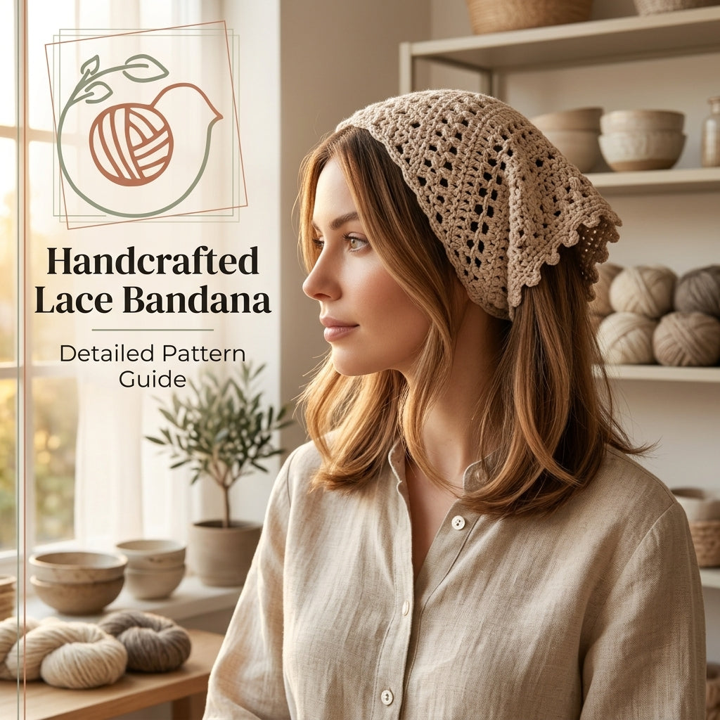 Picot Edge Triangle Bandana | Crochet Pattern PDF
