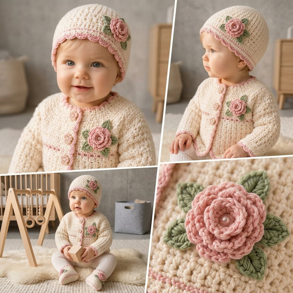 Vintage Sweater Hat Baby Sweater | Crochet Pattern PDF