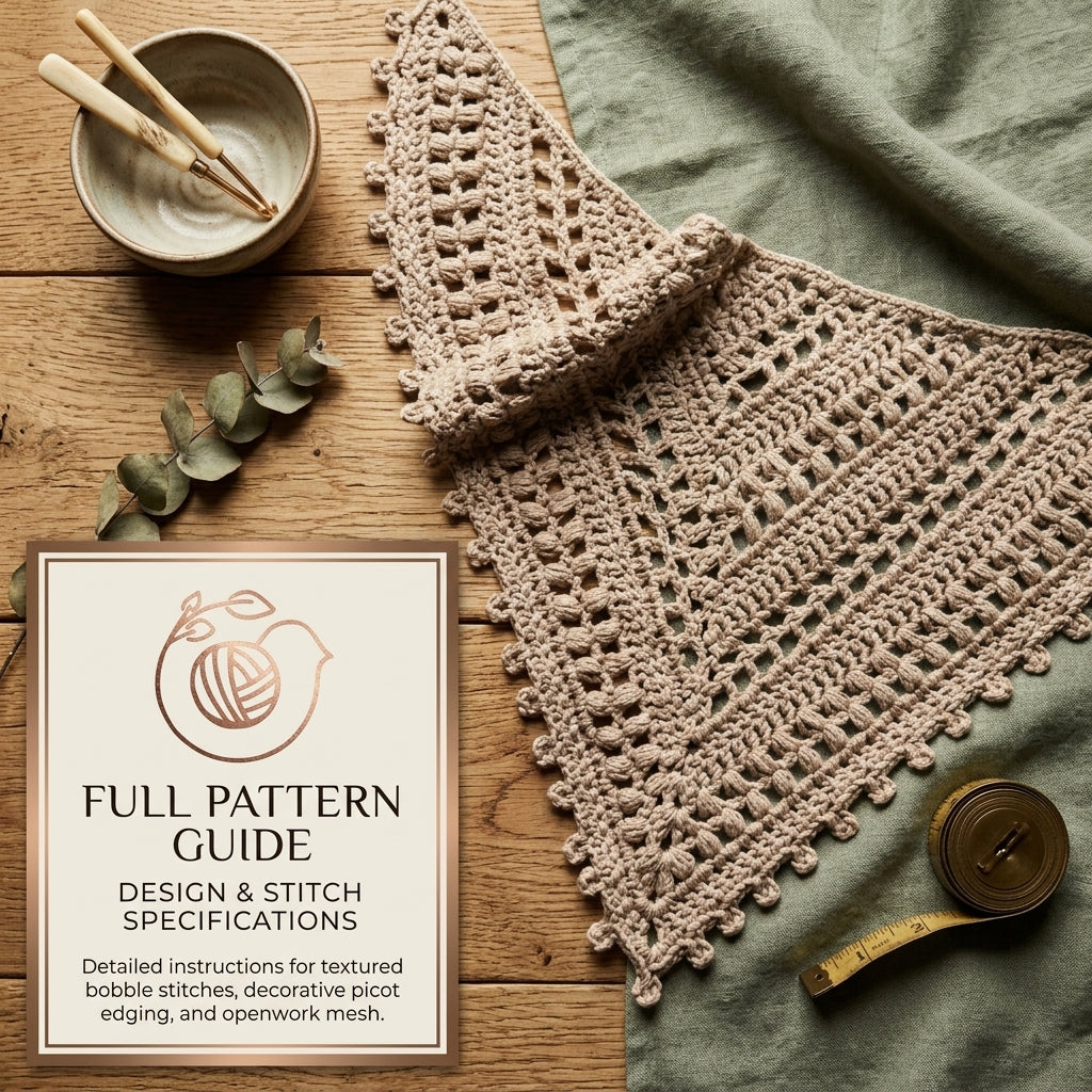 Picot Edge Triangle Bandana | Crochet Pattern PDF