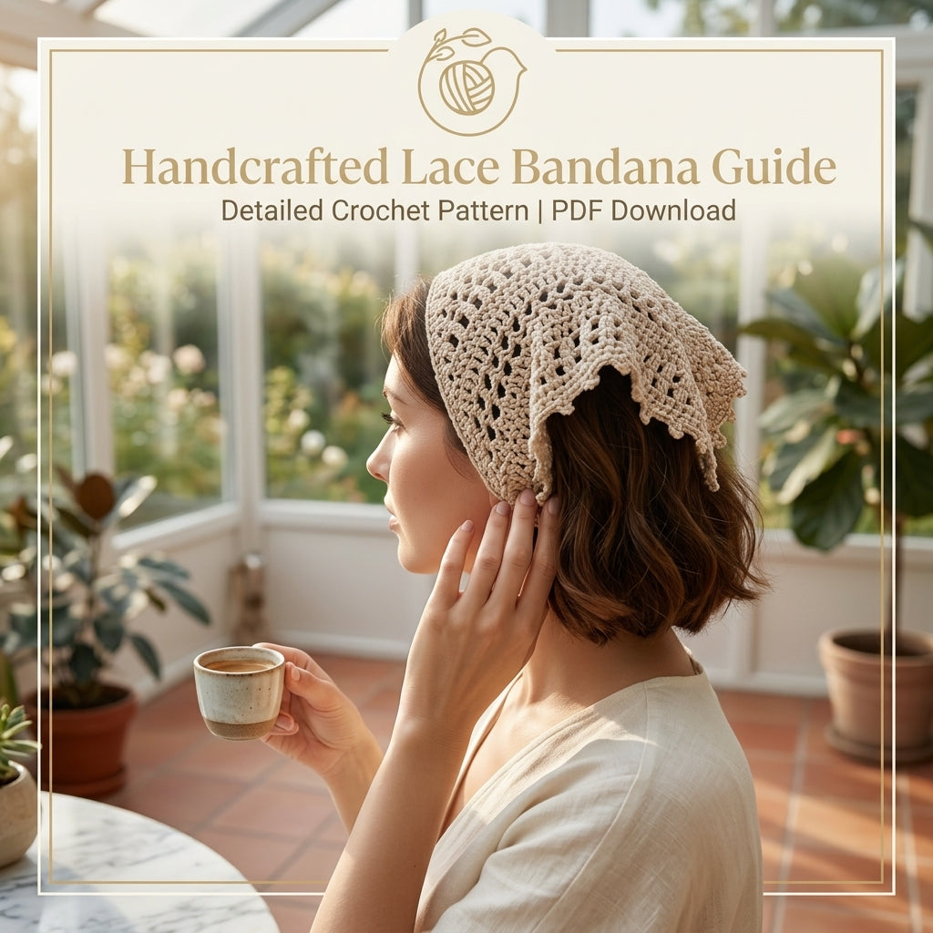 Picot Edge Triangle Bandana | Crochet Pattern PDF