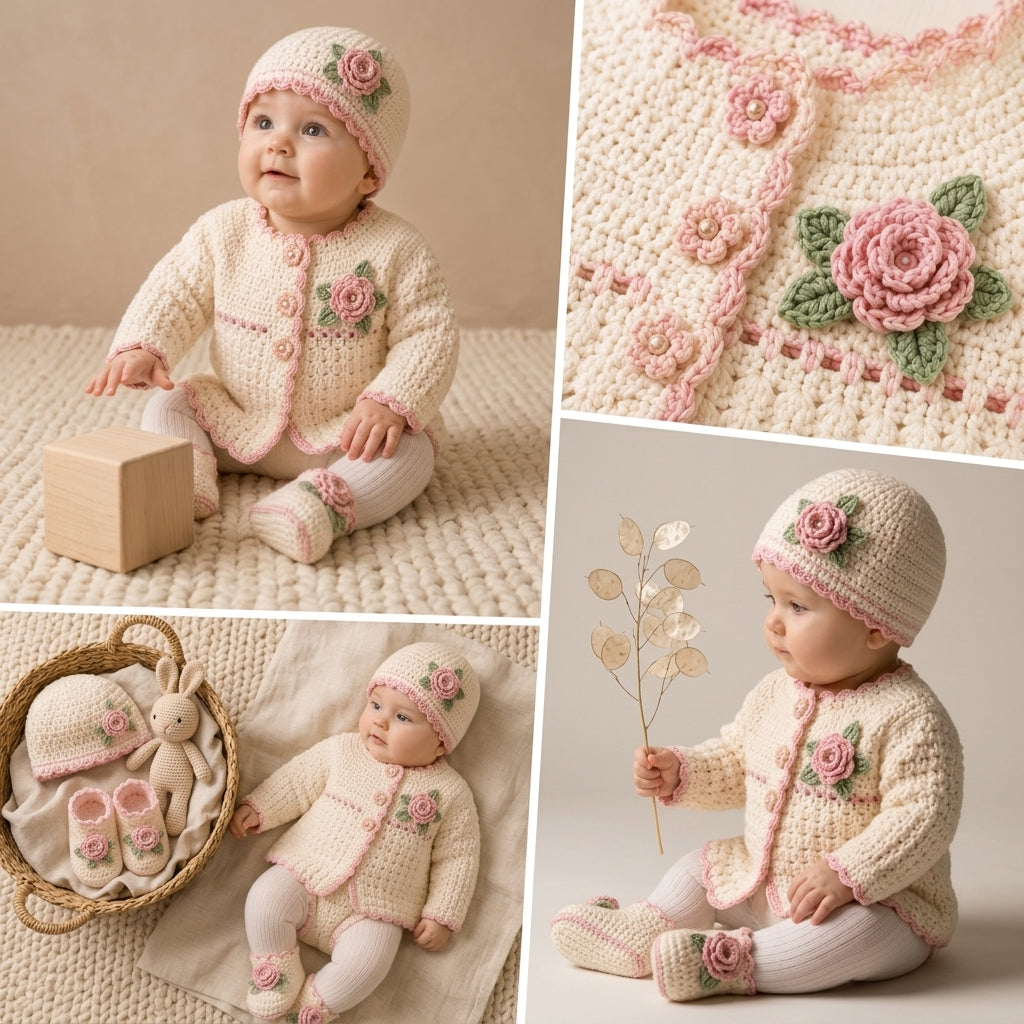 Vintage Sweater Hat Baby Sweater | Crochet Pattern PDF