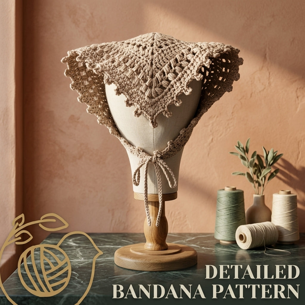 Picot Edge Triangle Bandana | Crochet Pattern PDF