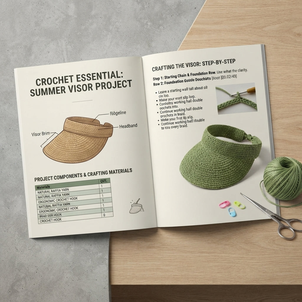 Chic Sun Visor | PDF Crochet Guide — Design 2
