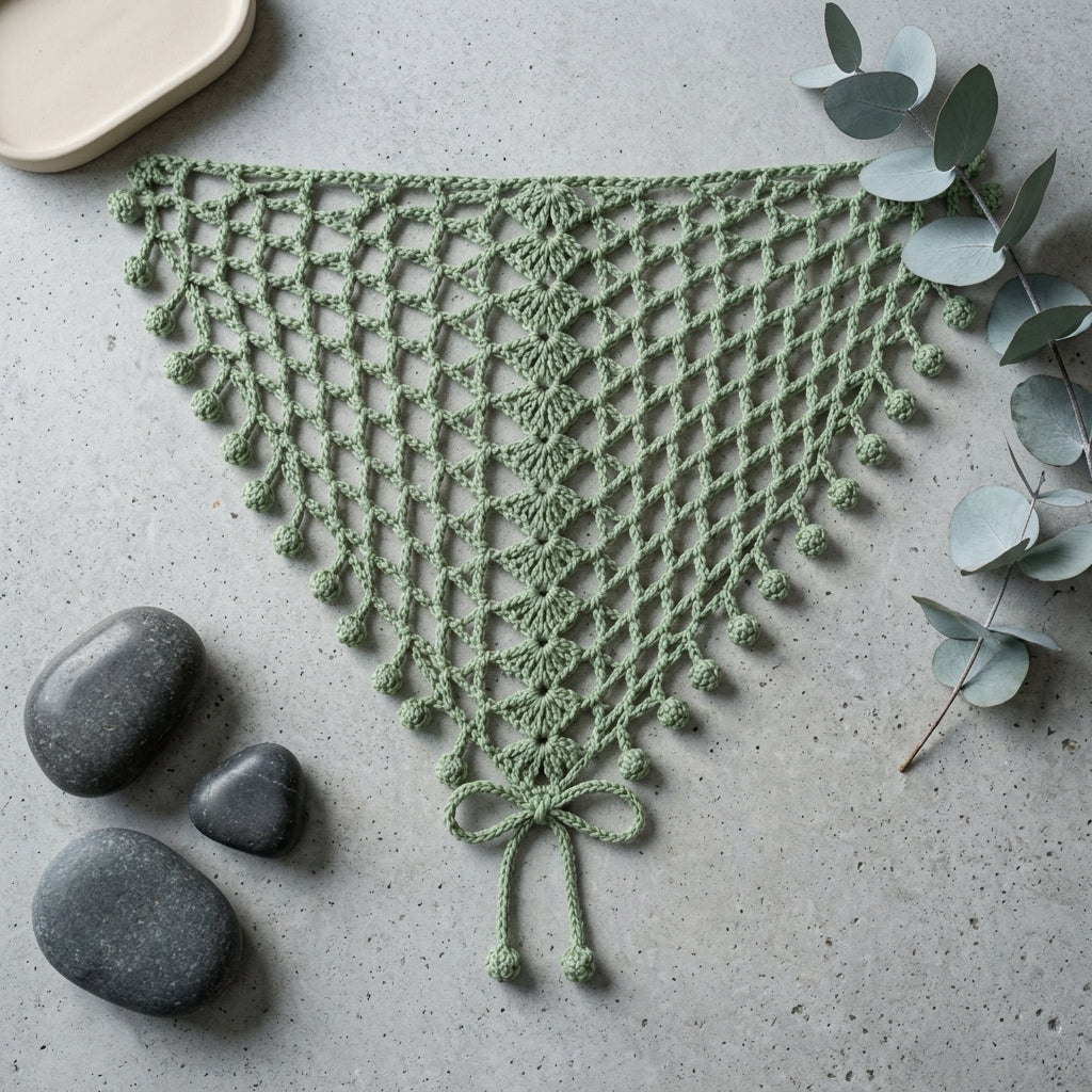 Lace Mesh Head Scarf | Beginner Crochet Pattern PDF