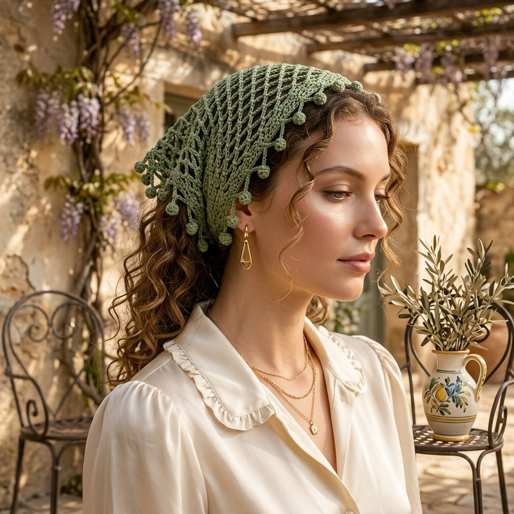 Lace Mesh Head Scarf | Beginner Crochet Pattern PDF