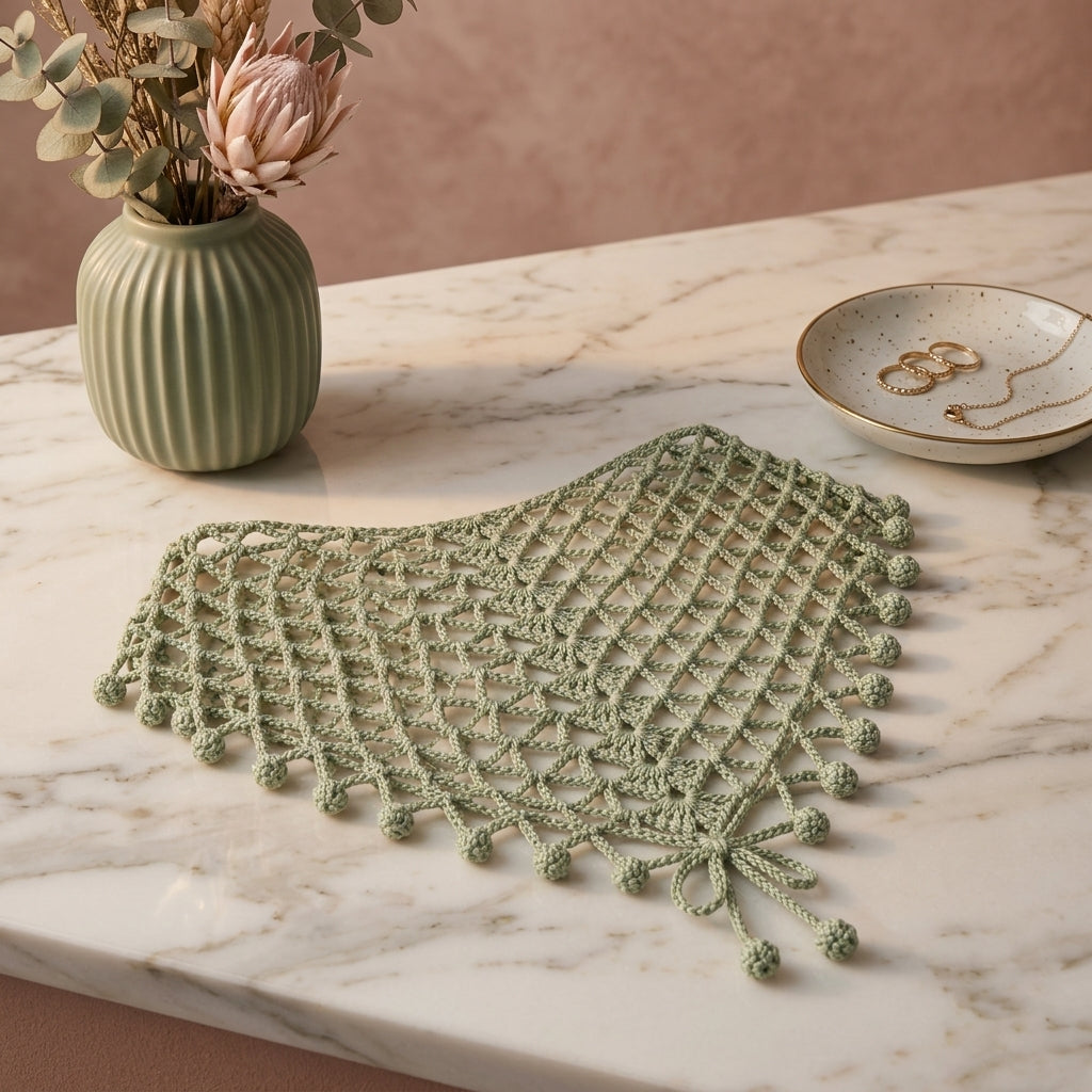 Lace Mesh Head Scarf | Beginner Crochet Pattern PDF
