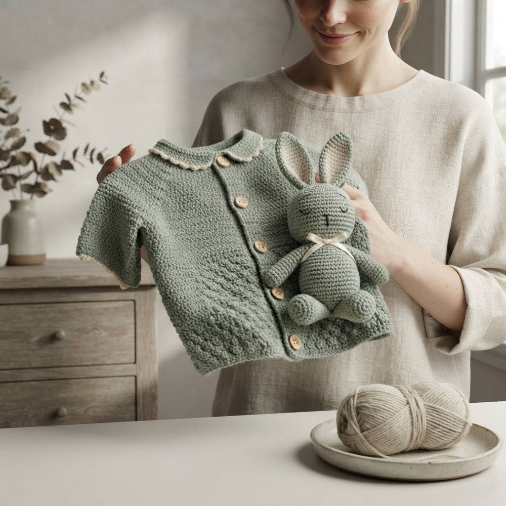 Cardigan Bunny Set Baby Cardigan | Crochet Pattern PDF