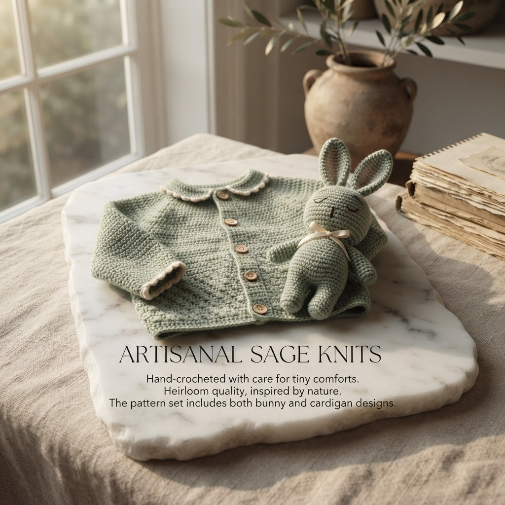 Cardigan Bunny Set Baby Cardigan | Crochet Pattern PDF